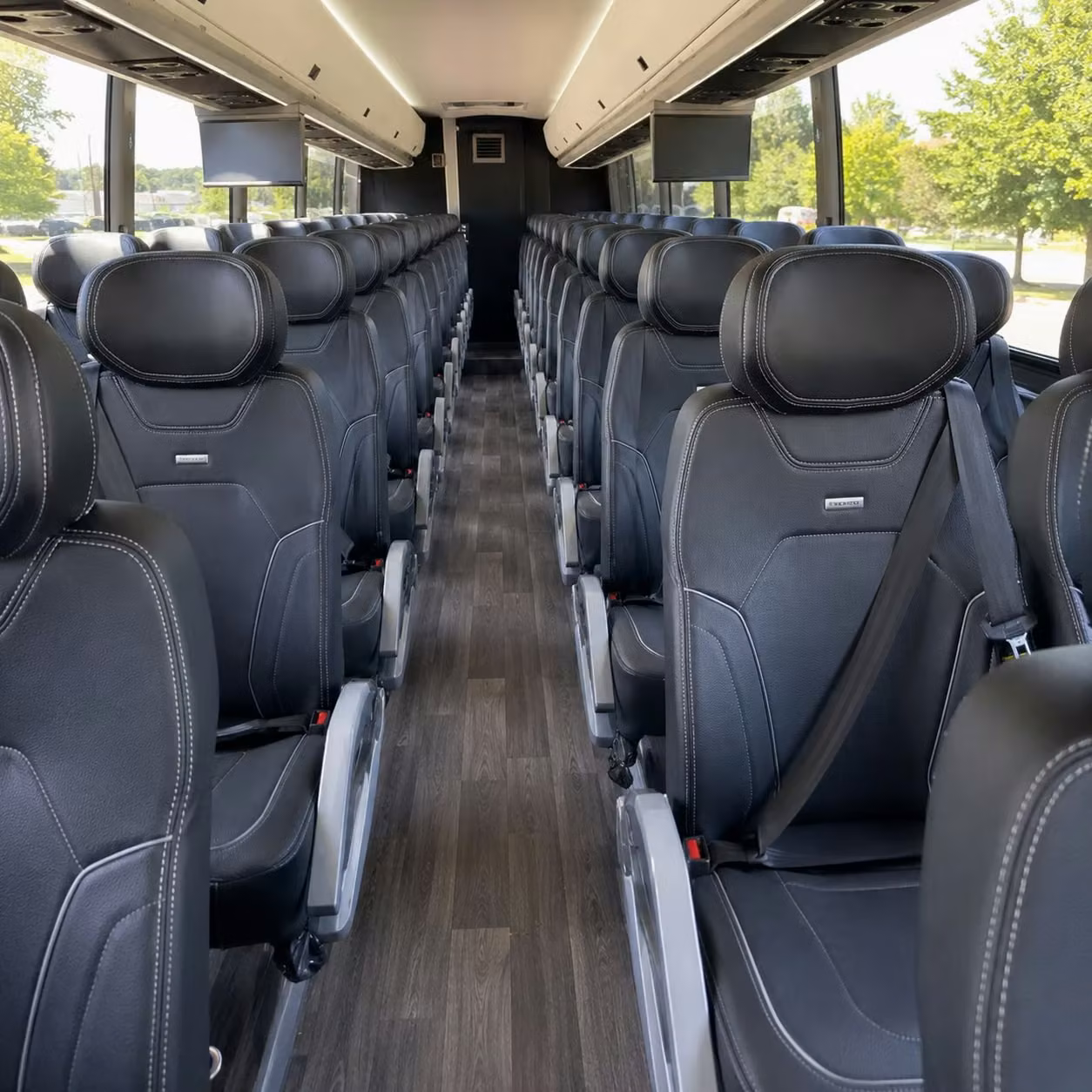 56 passenger charter bus inside